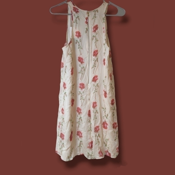 Black Iris Red Rose 100% Silk Sleeveless Mini Slip Dress Evening Romantic Date - Picture 2 of 12